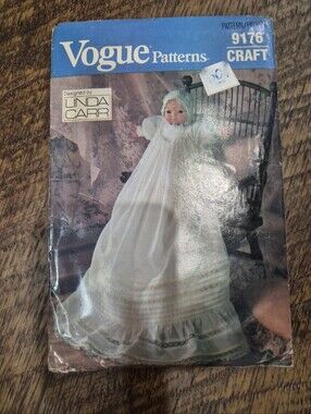 Vintage Vogue Linda Carr Christening Dress Sewing Pattern Uncut 16” Baby Doll